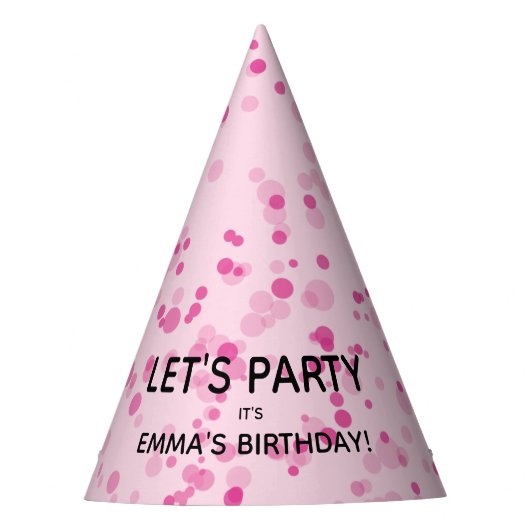 ダンスディスコボールカスタムパーティーピンクとブラック パーティーハット (正面)