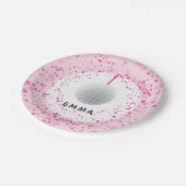 ダンスディスコボールカスタムパーティーピンクブラックパーティー ペーパープレート (アングル)