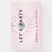 ダンスディスコボールカスタムパーティーピンクブラックパーティー 横断幕 (縦)