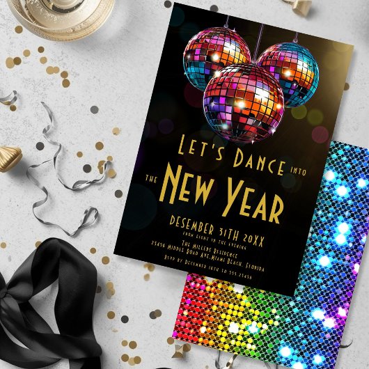 ダンスディスコ新年 招待状