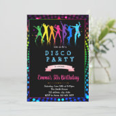 ダンスディスコ誕生日パーティーの招待 招待状 (スタンド正面)