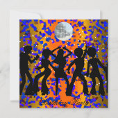 ダンスディスコ誕生日パーティーの招待 招待状 (正面)