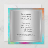 ダンスディスコ誕生日パーティー心理的な招待 招待状 (裏面)