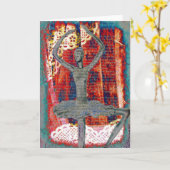 ダンスデジタルコラージュ カード (黄色い花)