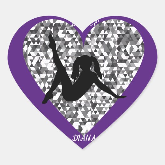 ダンスハートパーソナライズされたシール。 ハートシール (正面)