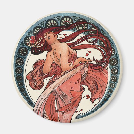 ダンスバイアルフォンスミュシャ1898 マグネット (正面)