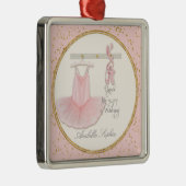 ダンスバレエバレリーナツチュウパーソナライズされたガール メタルオーナメント (右)