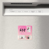 ダンスバレエピンクグラデーション3枚パーソナライズされた写真 マグネット (インサイチュ (食洗機))