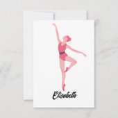 ダンスバレリーナのパーソナライズ サンキューカード (正面)