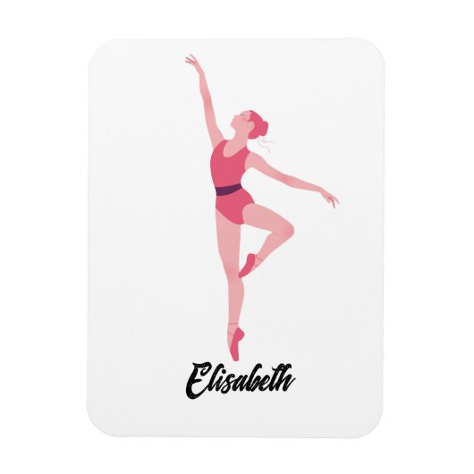ダンスバレリーナのパーソナライズ マグネット (縦)