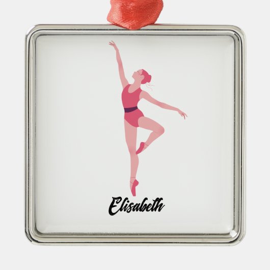 ダンスバレリーナのパーソナライズ メタルオーナメント (正面)