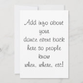 ダンスバレリーナ 招待状 (裏面)
