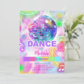 ダンスバースデーパーティネオングロー 招待状 (スタンド正面)