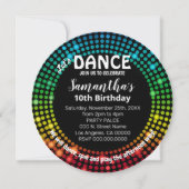 ダンスバースデーパーティーディスコ踊り 招待状 (正面)