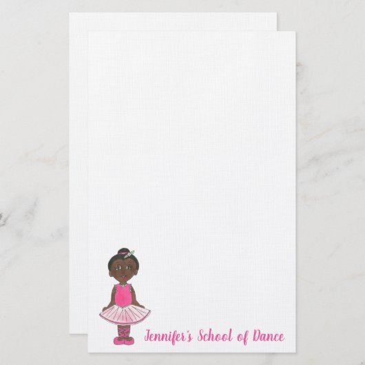 ダンスパーソナライズされたスクール先生バレエ 便箋 (正面/裏面)