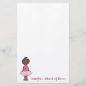 ダンスパーソナライズされたスクール先生バレエ 便箋 (正面)