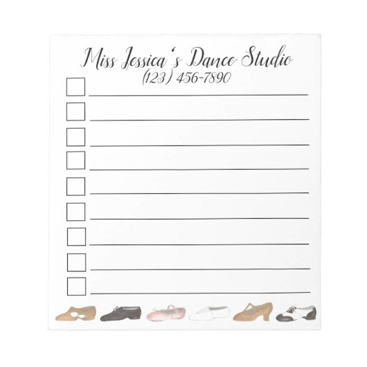 ダンスパーソナライズされたスタジオバレエタップジャズアクロ ノートパッド (正面)