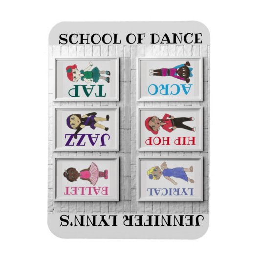 ダンスパーソナライズされたスタジオ先生バレエタップジャズ マグネット (縦)