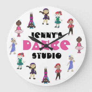 ダンスパーソナライズされたスタジオ先生バレエタップジャズ ラージ壁時計