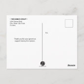 ダンスパーソナライズされたスポンサーありがとう ポストカード (裏面)