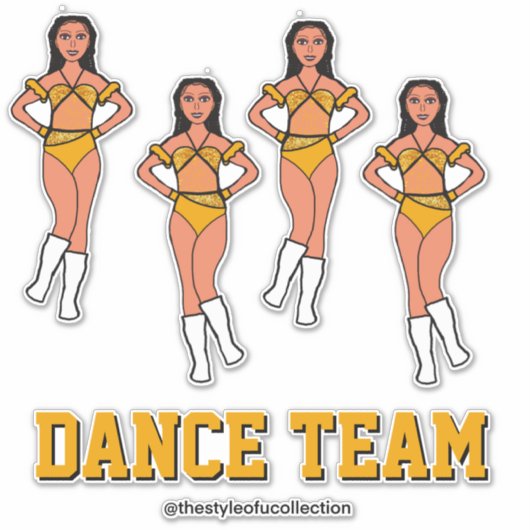 ダンスパーソナライズされたチームひまわり石#2 シール (正面)