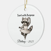 ダンスパーソナライズされたラクーンオーナメント、バレエのギフト セラミックオーナメント (左)