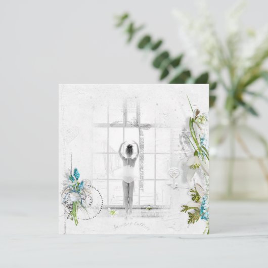 ダンスパーソナライズされたリサイタル招待状 招待状 (スタンド正面)