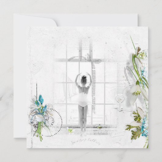 ダンスパーソナライズされたリサイタル招待状 招待状 (正面)