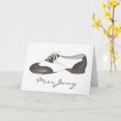 ダンスパーソナライズされた先生ギフトタップオックスフォードシューズ カード (黄色い花)