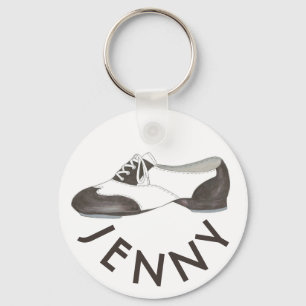ダンスパーソナライズされた先生ギフトタップオックスフォードシューズ キーホルダー