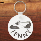 ダンスパーソナライズされた先生ギフトタップオックスフォードシューズ キーホルダー (正面)