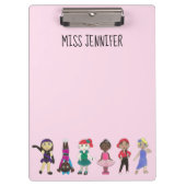 ダンスパーソナライズされた先生ギフトバレエタップクラス クリップボード (正面)