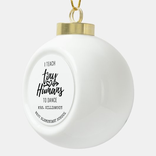 ダンスパーソナライズされた先生スクリプトホリデイ セラミックボールオーナメント (右)