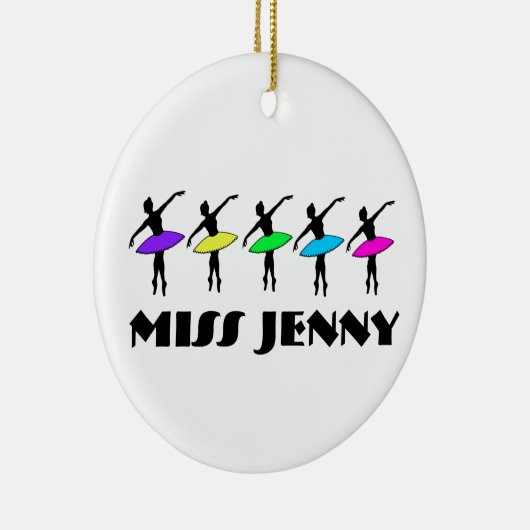 ダンスパーソナライズされた先生バレエバレリーナポインテ セラミックオーナメント (右)