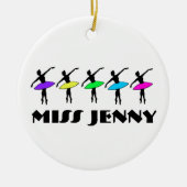 ダンスパーソナライズされた先生バレエバレリーナポインテ セラミックオーナメント (正面)