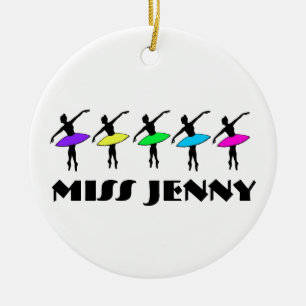 ダンスパーソナライズされた先生バレエバレリーナポインテ セラミックオーナメント