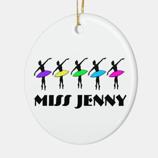 ダンスパーソナライズされた先生バレエバレリーナポインテ セラミックオーナメント (左)