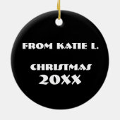 ダンスパーソナライズされた先生バレエバレリーナポインテ セラミックオーナメント (裏面)