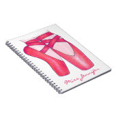 ダンスパーソナライズされた先生バレエ靴ノート ノートブック (右側)