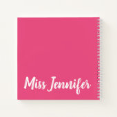 ダンスパーソナライズされた先生ピンクバレエ指先指 ノートブック (裏面)