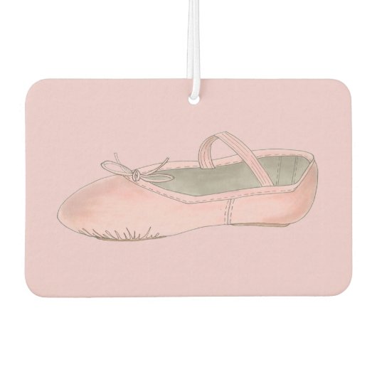ダンスパーソナライズされた先生ピンクバレエ靴ギフト カーエアーフレッシュナー (正面)