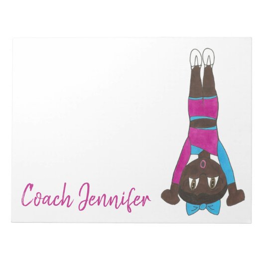 ダンスパーソナライズされた先生体操コーチアクロ ノートパッド (正面)