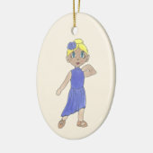 ダンスパーソナライズされた先生叙情的リサイタルモダン セラミックオーナメント (左)