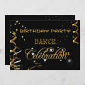 ダンスパーティーお祝いティーンズオアダルト 招待状 (正面/裏面)