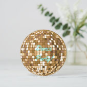 ダンスパーティーのディスコの球のパーティの招待状 招待状 (スタンド正面)