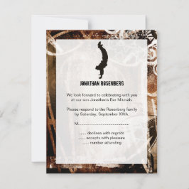 ダンスパーティーのバーの(ユダヤ教の)バル・ミツバーRSVPの応答カード 出欠カード