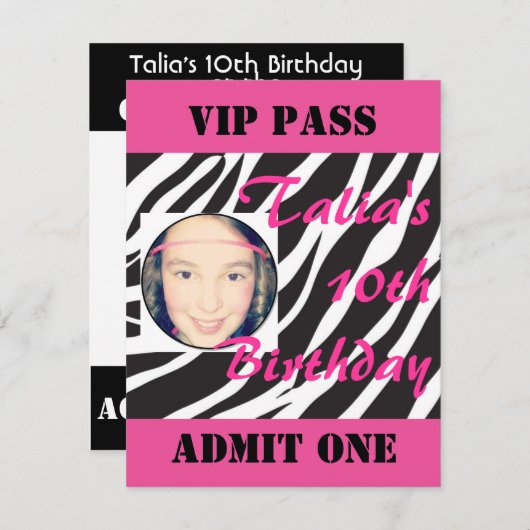 ダンスパーティーの誕生日の招待状- VIPのイベントのパス 招待状 (正面/裏面)