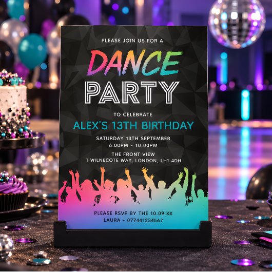 ダンスパーティーの誕生日招待状 招待状