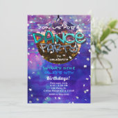 ダンスパーティーディスコボールパープルクール誕生日 招待状 (スタンド正面)