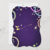 ダンスパーティーネオングローディスコ誕生日招待状 招待状 (裏面)